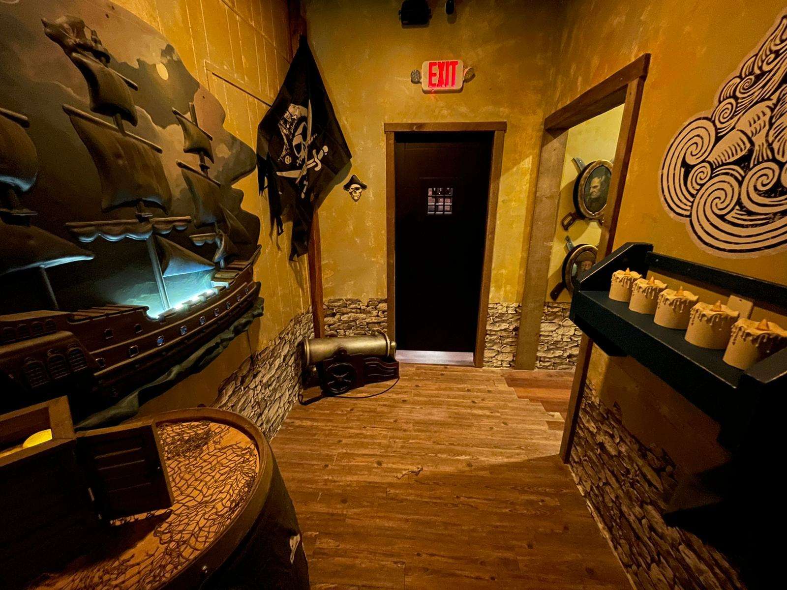 Legend of the Shoals pirate escape room by Indestroom at Monkey Mind, Portsmouth: the shipwreck wall